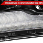 2009-2018 Dodge RAM 1500  / 2019-2021 RAM Classic / 2010-2018 RAM 2500 3500 Switchback Sequential Projector Headlights (Matte Black Housing/Clear Lens)