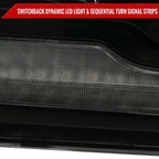 2009-2018 Dodge RAM 1500  / 2019-2021 RAM Classic / 2010-2018 RAM 2500 3500 Switchback Sequential Projector Headlights (Matte Black Housing/Smoked Lens)