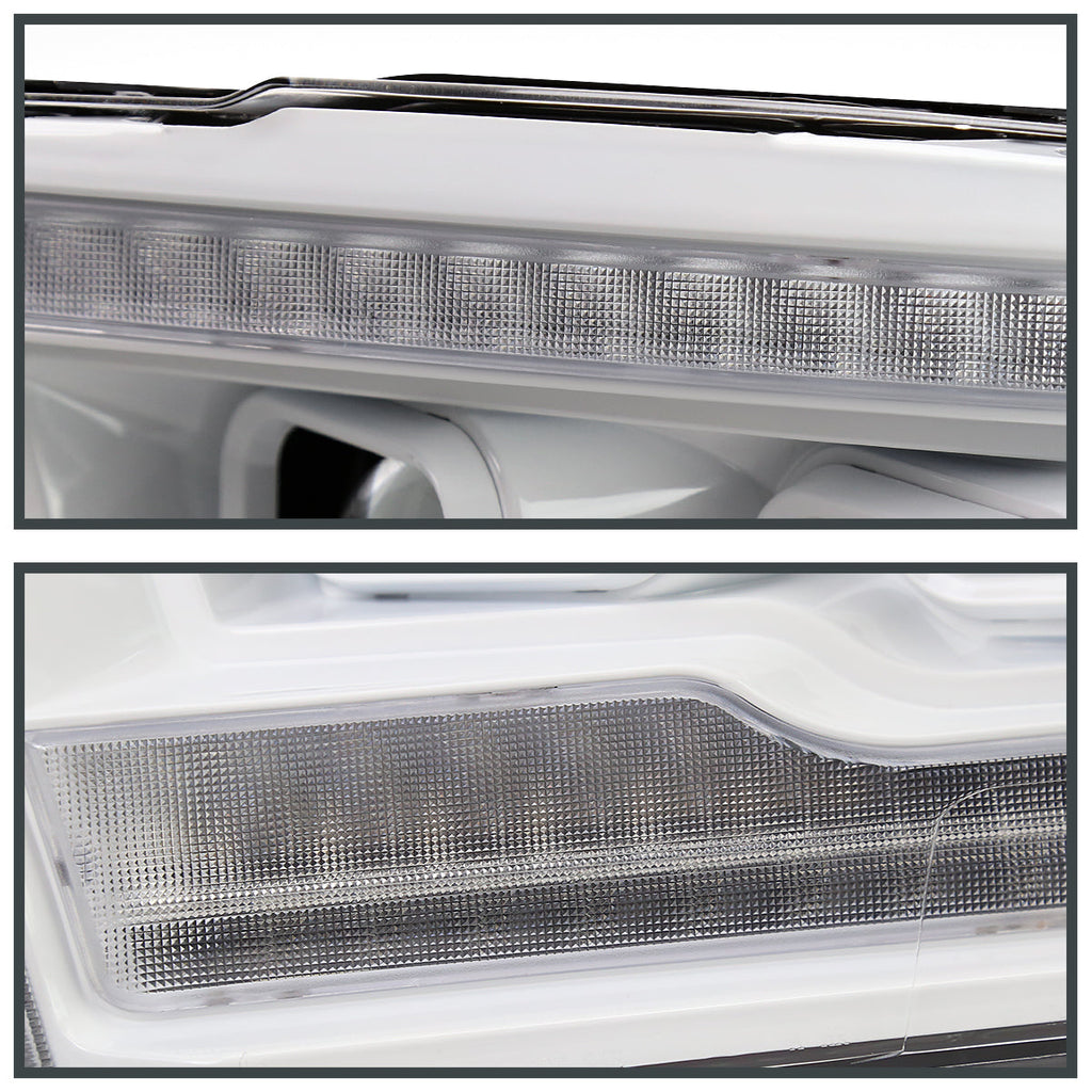 2009-2018 Dodge RAM 1500/2019-2021 RAM Classic/2010-2018 RAM 2500/3500 Switchback Sequential Projector Headlights (White Housing/Clear Lens)
