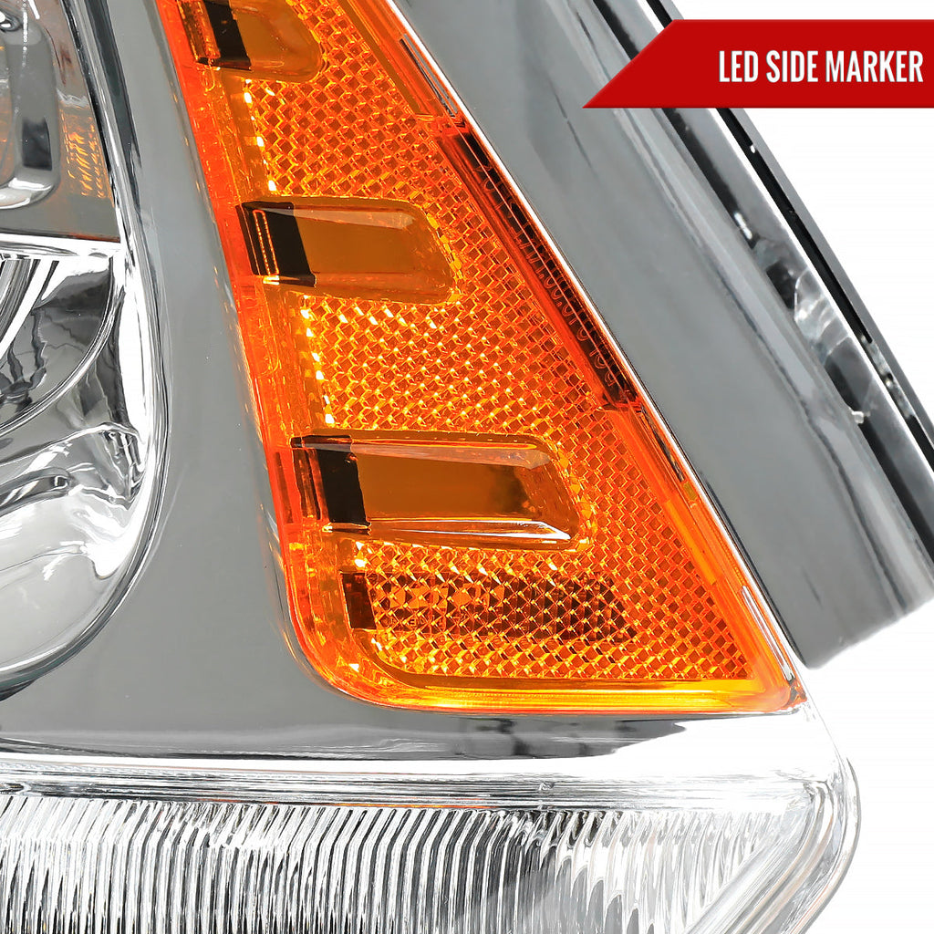 2013-2018 Ram 1500 2500 3500 LED Bar Projector Headlights (Chrome Housing / Clear Lens)