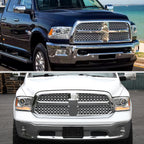 2013-2018 Ram 1500 2500 3500 LED Bar Projector Headlights (Chrome Housing / Clear Lens)