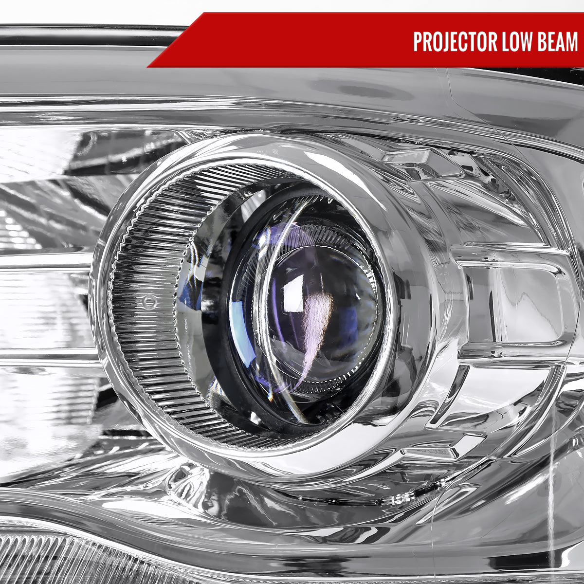 2013-2018 Ram 1500 2500 3500 Switchback Sequential LED Bar Signal Projector Headlights (Chrome Housing / Clear Lens)
