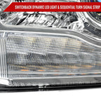 2013-2018 Ram 1500 2500 3500 Switchback Sequential LED Bar Signal Projector Headlights (Chrome Housing / Clear Lens)