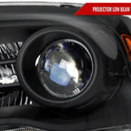 2013-2018 Ram 1500 2500 3500 LED Bar Projector Headlights (Matte Black Housing / Clear Lens)