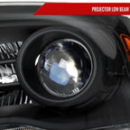 2013-2018 Ram 1500 2500 3500 Switchback Sequential LED Bar Signal Projector Headlights (Matte Black Housing / Clear Lens)