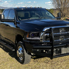 2013-2018 Ram 1500 2500 3500 Switchback Sequential LED Bar Signal Projector Headlights (Matte Black Housing / Clear Lens)