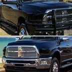 2013-2018 Ram 1500 2500 3500 Switchback Sequential LED Bar Signal Projector Headlights (Black Housing / Smoked Lens)