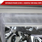 2019-2024 Dodge RAM 1500 Switchback Sequential LED Turn Signal Projector Headlights (Chrome Housing/Clear Lens)