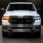 2019-2024 Dodge RAM 1500 Switchback Sequential LED Turn Signal Projector Headlights (Matte Black Housing/Clear Lens)