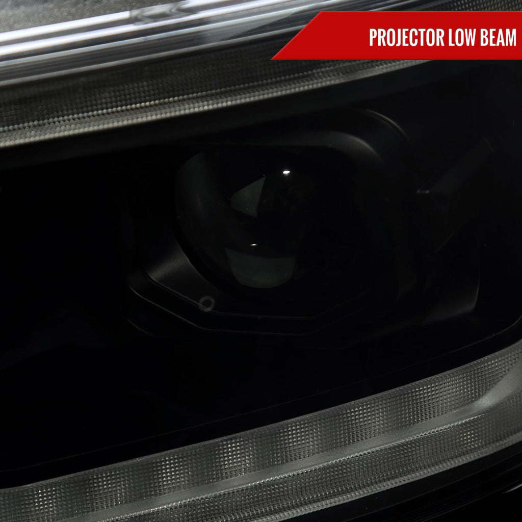2019-2024 Dodge RAM 1500 Switchback Sequential LED Turn Signal Projector Headlights (Matte Black Housing/Smoked Lens)