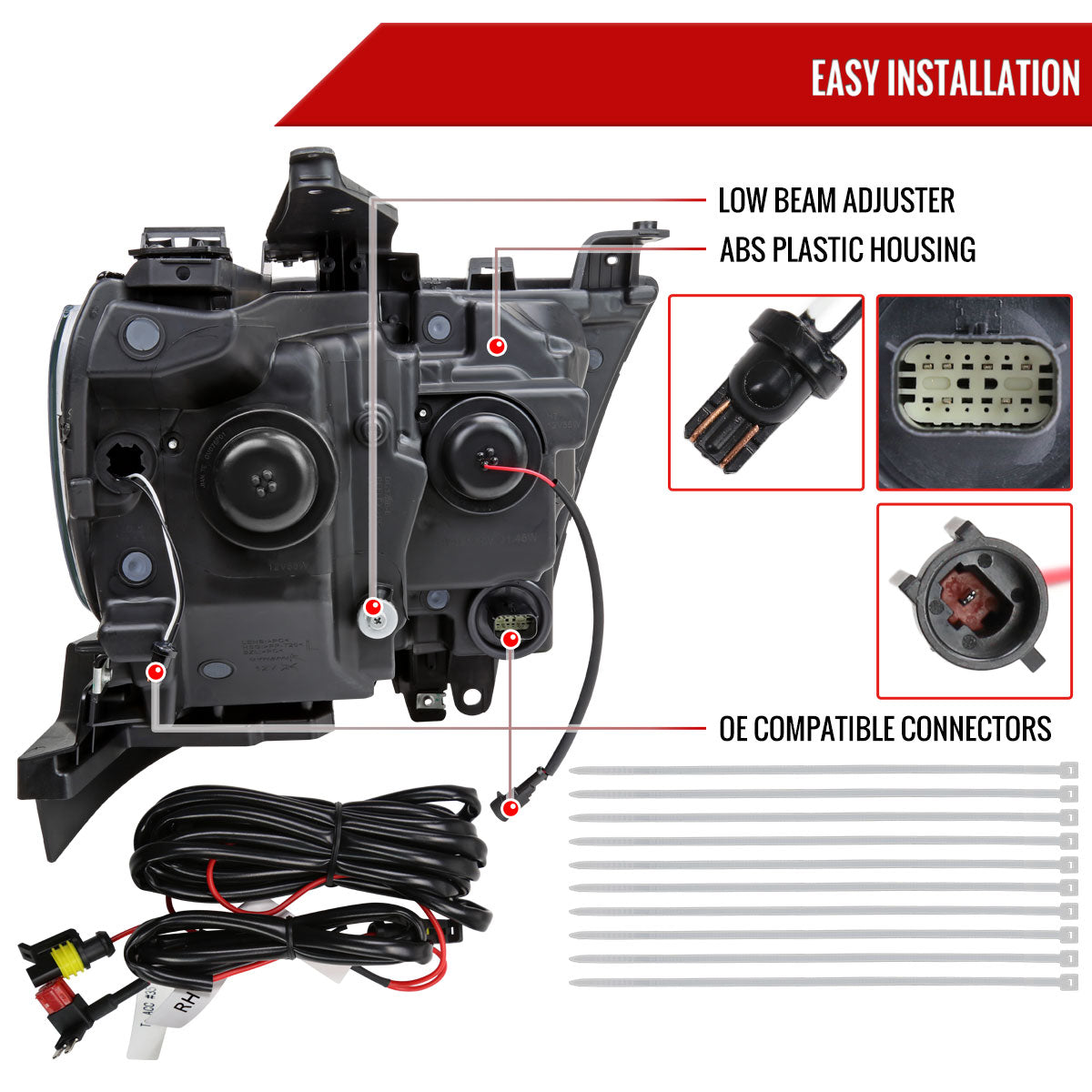 2019-2024 Dodge RAM 1500 Switchback Sequential LED Turn Signal Projector Headlights (Matte Black Housing/Smoked Lens)