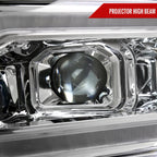 2019-2024 Dodge RAM 2500/3500/4500/5500 Switchback Sequential LED Turn Signal Projector Headlights (Chrome Housing/Clear Lens)
