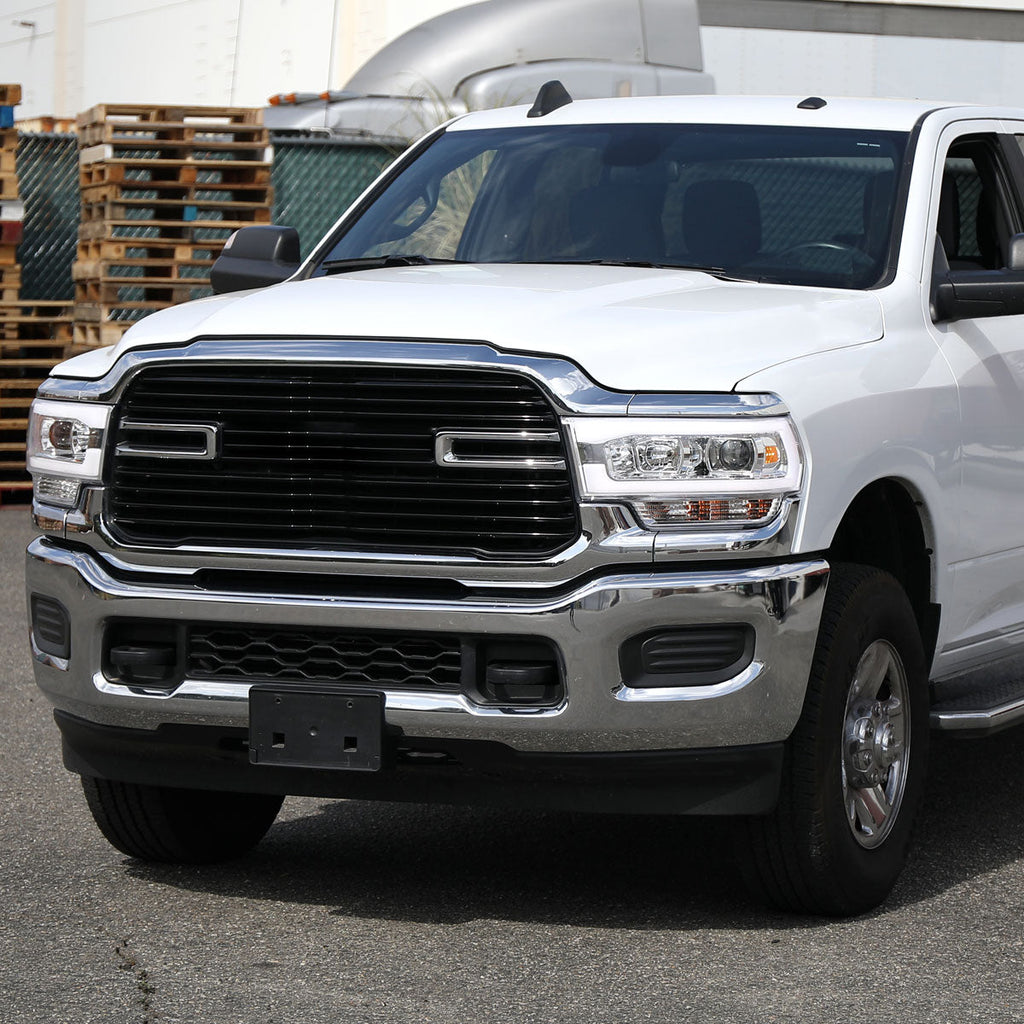 2019-2024 Dodge RAM 2500/3500/4500/5500 LED Tube Projector Headlights (Chrome Housing/Clear Lens)