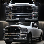 2019-2024 Dodge RAM 2500/3500/4500/5500 Switchback Sequential LED Turn Signal Projector Headlights (Matte Black Housing/Clear Lens)