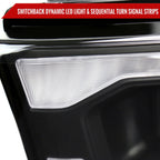 2019-2024 Dodge RAM 2500/3500/4500/5500 Switchback Sequential LED Turn Signal Projector Headlights (Matte Black Housing/Clear Lens)
