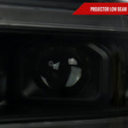 2019-2024 Dodge RAM 2500/3500/4500/5500 Switchback Sequential LED Turn Signal Projector Headlights (Jet Black Housing/Smoked Lens)