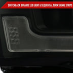 2019-2024 Dodge RAM 2500/3500/4500/5500 Switchback Sequential LED Turn Signal Projector Headlights (Jet Black Housing/Smoked Lens)