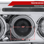 1994-2001 Dodge RAM 1500 2500 3500 Dual Halo Projector Headlights (Chrome Housing/Clear Lens)