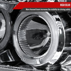 1994-2001 Dodge RAM 1500 2500 3500 Dual Halo Projector Headlights (Chrome Housing/Clear Lens)