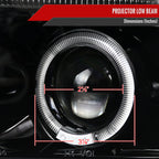 1994-2001 Dodge RAM 1500 2500 3500 Dual Halo Projector Headlights (Jet Black Housing/Clear Lens)
