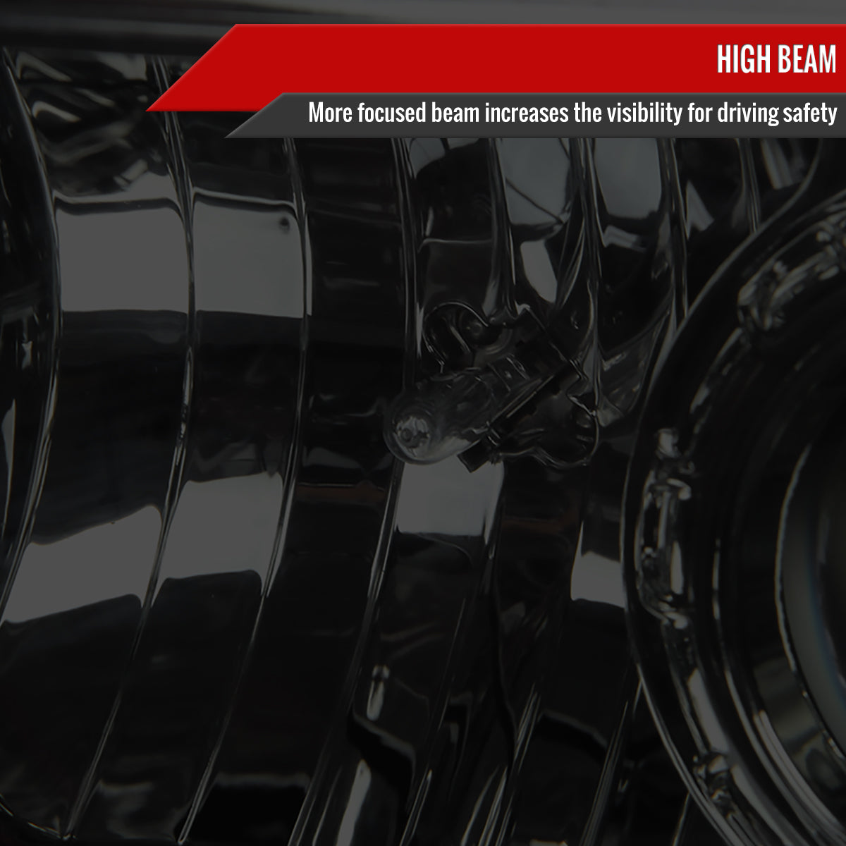 1994-2001 Dodge RAM 1500 2500 3500 Projector Headlights w/ SMD LED Light Strip (Chrome Housing/Smoked Lens)