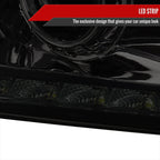 1994-2001 Dodge RAM 1500 2500 3500 Projector Headlights w/ SMD LED Light Strip (Chrome Housing/Smoked Lens)