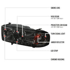 1994-2001 Dodge RAM 1500 2500 3500 Projector Headlights w/ SMD LED Light Strip (Chrome Housing/Smoked Lens)