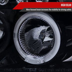 1994-2001 Dodge RAM 1500 2500 3500 Dual Halo Projector Headlights (Glossy Black Housing/Smoked Lens)