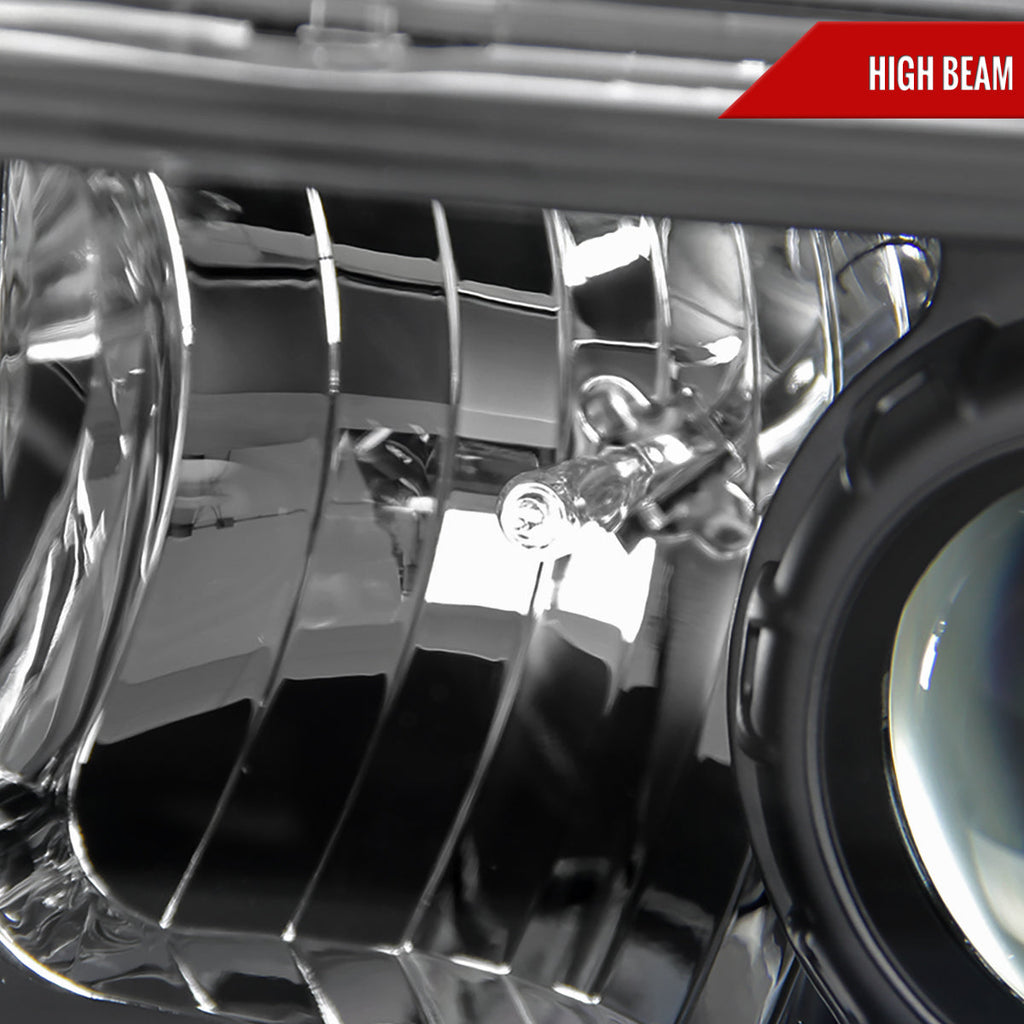 1994-2001 Dodge RAM 1500/ 1994-2002 RAM 2500 3500 Projector Headlights w/ SMD LED Light Strip (Matte Black Housing/Clear Lens)