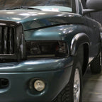 1994-2001 Dodge RAM 1500/ 1994-2002 RAM 2500 3500 Projector Headlights w/ SMD LED Light Strip (Black Housing/Smoked Lens)