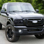 2001-2011 Ford Ranger Projector Headlights w/ LED Light Strip & LED Turn Signal Lights (Glossy Black Housing/Smoked Lens)