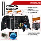 2001-2011 Ford Ranger Projector Headlights w/ LED Light Strip & LED Turn Signal Lights (Matte Black Housing/Clear Lens)