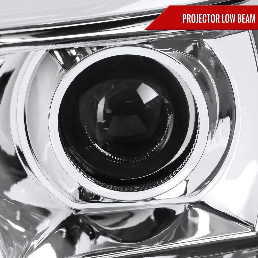 2007-2013 GMC Sierra 1500 / 2007-2014 Sierra 1500HD 2500HD 3500HD / 2009-2013 Sierra 1500 Hybrid LED C-Bar Projector Headlights (Chrome Housing/Clear Lens)