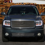 2007-2013 GMC Sierra 1500 / 2007-2014 Sierra 1500HD 2500HD 3500HD / 2009-2013 Sierra 1500 Hybrid LED C-Bar Projector Headlights (Chrome Housing/Clear Lens)