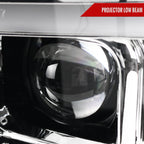 2007-2013 GMC Sierra / 2007-2014 Sierra 1500HD 2500HD 3500HD / 2009-2013 Sierra 1500 Hybrid Dual LED C-Bar Projector Headlights (Chrome Housing/Clear Lens)