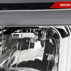 2007-2013 GMC Sierra / 2007-2014 Sierra 1500HD 2500HD 3500HD / 2009-2013 Sierra 1500 Hybrid Dual LED C-Bar Projector Headlights (Chrome Housing/Clear Lens)