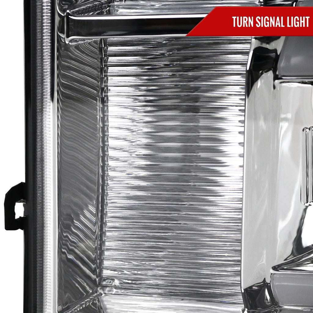 2007-2013 GMC Sierra / 2007-2014 Sierra 1500HD 2500HD 3500HD / 2009-2013 Sierra 1500 Hybrid Dual LED C-Bar Projector Headlights (Chrome Housing/Clear Lens)
