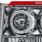 2007-2014 GMC Sierra Dual Halo Projector Headlights (Chrome Housing/Clear Lens)