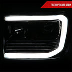 2007-2013 GMC Sierra 1500 / 2007-2014 Sierra 1500HD 2500HD 3500HD / 2009-2013 Sierra 1500 Hybrid LED C-Bar Projector Headlights (Jet Black Housing/Clear Lens)
