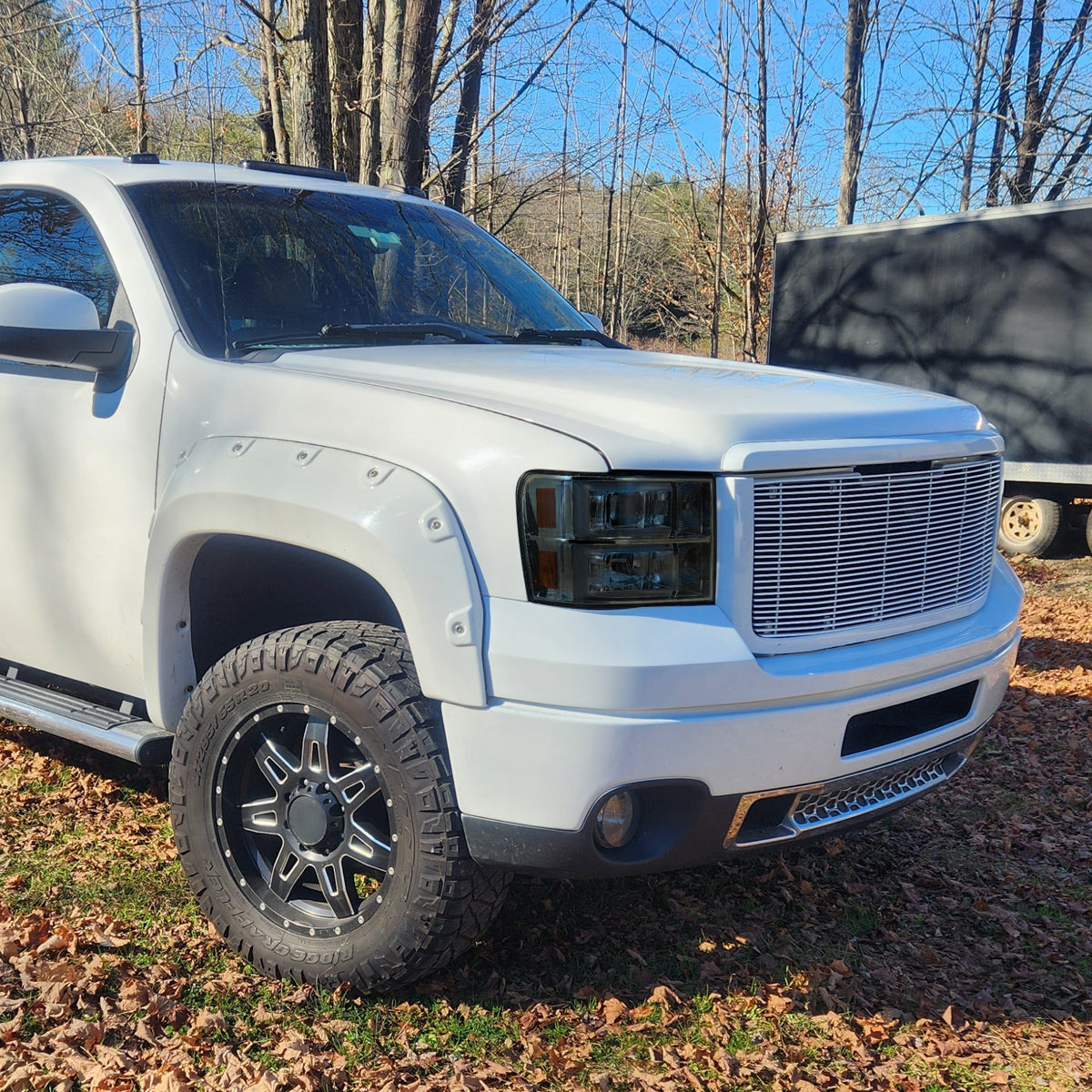 2007-2013 GMC Sierra 1500/2007-2014 Sierra Denali Dual LED C-Bar Projector Headlights (Chrome Housing/Smoked Lens)