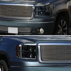2007-2013 GMC Sierra 1500/2007-2014 Sierra Denali Dual LED C-Bar Projector Headlights (Chrome Housing/Smoked Lens)