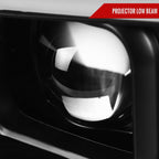 2007-2013 GMC Sierra / 2007-2014 Sierra 1500HD 2500HD 3500HD / 2009-2013 Sierra 1500 Hybrid Dual LED C-Bar Projector Headlights (Matte Black Housing/Clear Lens)