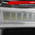 2014-2019 GMC Sierra LED Light Strip Projector Headlights (Chrome Housing/Clear Lens)