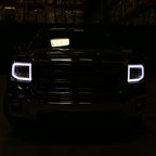 2014-2019 GMC Sierra 1500/2500HD/3500HD LED Bar Projector Headlight w/ LED Turn Signals (Chrome Housing/Clear Lens)