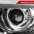 2014-2019 GMC Sierra 1500/2500HD/3500HD LED Bar Projector Headlight w/ LED Turn Signals (Chrome Housing/Clear Lens)