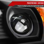 2014-2019 GMC Sierra LED Light Strip Projector Headlights (Matte Black Housing/Clear Lens)