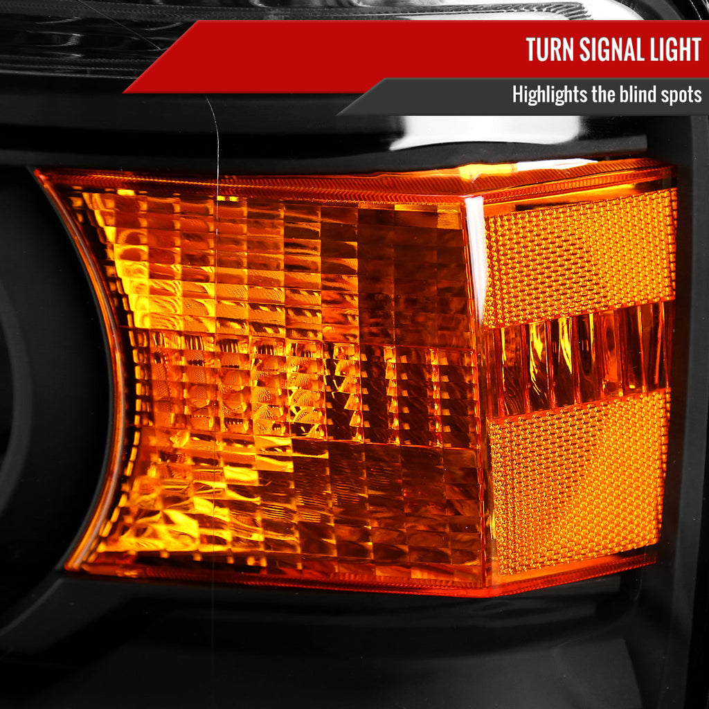 2014-2019 GMC Sierra LED Light Strip Projector Headlights (Matte Black Housing/Clear Lens)