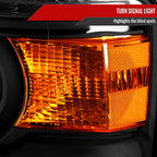2014-2019 GMC Sierra LED Light Strip Projector Headlights (Matte Black Housing/Clear Lens)