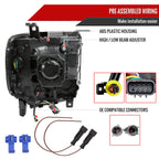 2014-2019 GMC Sierra LED Light Strip Projector Headlights (Matte Black Housing/Clear Lens)