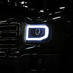 2014-2019 GMC Sierra 1500/2500HD/3500HD LED Bar Projector Headlights w/ LED Turn Signal Lights (Chrome Housing/Clear Lens)